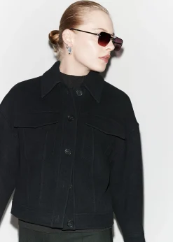 Sale Oversized Uld-Blandingsjakke Kvinder Frakker & Jakker