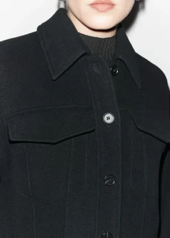 Sale Oversized Uld-Blandingsjakke Kvinder Frakker & Jakker