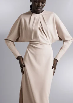 Hot Plisseret Midikjole Kvinder Kjoler