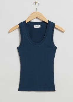 Cheap Ribbet Vest Top Kvinder Toppe
