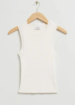 Discount Ribstrikket Tanktop Kvinder Toppe