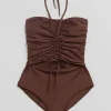 Best Ruched Bandeau Badedragt Kvinder Badetøj