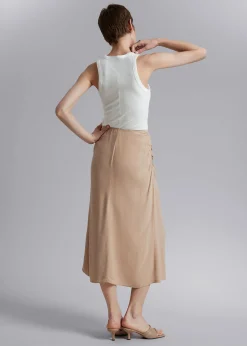 Flash Sale Ruched Midi-Nederdel Kvinder Nederdele