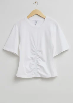 Best Ruched T-Shirt Med Rund Hals Kvinder Toppe