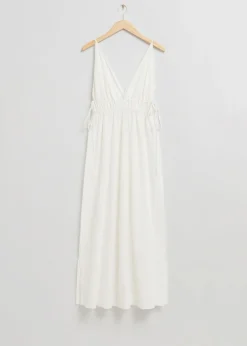 Online Seersucker Maxikjole Kvinder Kjoler