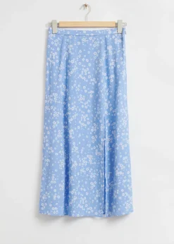 Outlet Sideslids Midi-Nederdel Kvinder Nederdele