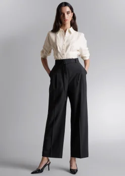 Cheap Skraeddersyede Bukser Med Baelte Kvinder Bukser