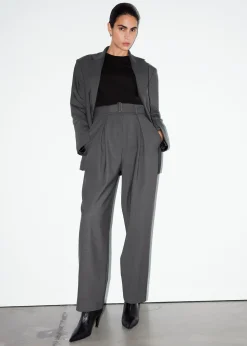 Clearance Skraeddersyede Bukser Med Baelte Kvinder Sæt Og Dragter