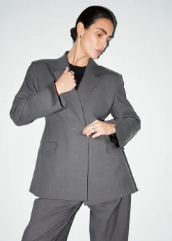 New Skraeddersyet Blazer Med Bred Skulder Kvinder Sæt Og Dragter