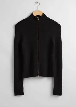 Online Slank Cardigan Med Lynlas Kvinder Strik