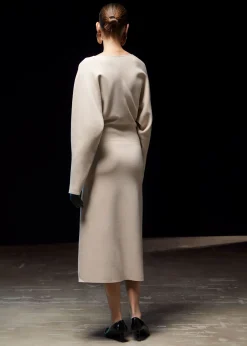 Online Strikket Midikjole Kvinder Kjoler