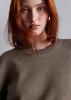 Discount Strikket Sweater Med Brede Aermer Kvinder Strik