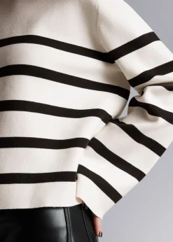 Clearance Strikket Sweater Med Brede Aermer Kvinder Strik