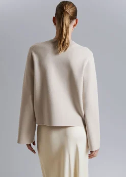 Online Strikket Sweater Med Brede Aermer Kvinder Strik