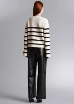 Clearance Strikket Sweater Med Brede Aermer Kvinder Strik