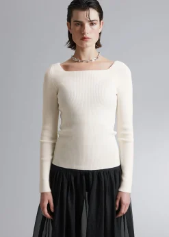 Shop Strikket Top Med Firkantet Hals Kvinder Strik