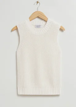 Outlet Strikket Top Med Rund Hals Kvinder Toppe