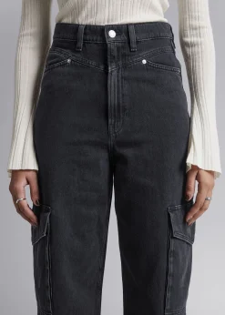 Cheap Tilspidsede Cargo-Pocket Jeans Kvinder Denim