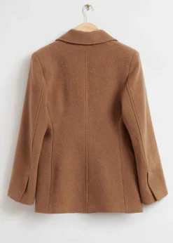 Sale Topstitch Detail Mohair-Blend Blazer Kvinder Blazere