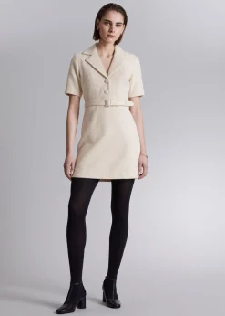 Shop Tweed Minikjole Med Baelte Kvinder Kjoler