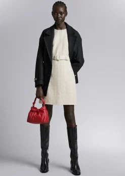 Shop Tweed Minikjole Med Baelte Kvinder Kjoler