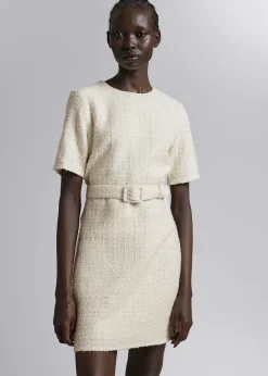 Shop Tweed Minikjole Med Baelte Kvinder Kjoler