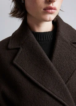 Cheap Voluminos Uldfrakke Med Baelte Kvinder Frakker & Jakker