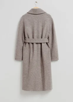 Cheap Voluminos Uldfrakke Med Baelte Kvinder Frakker & Jakker