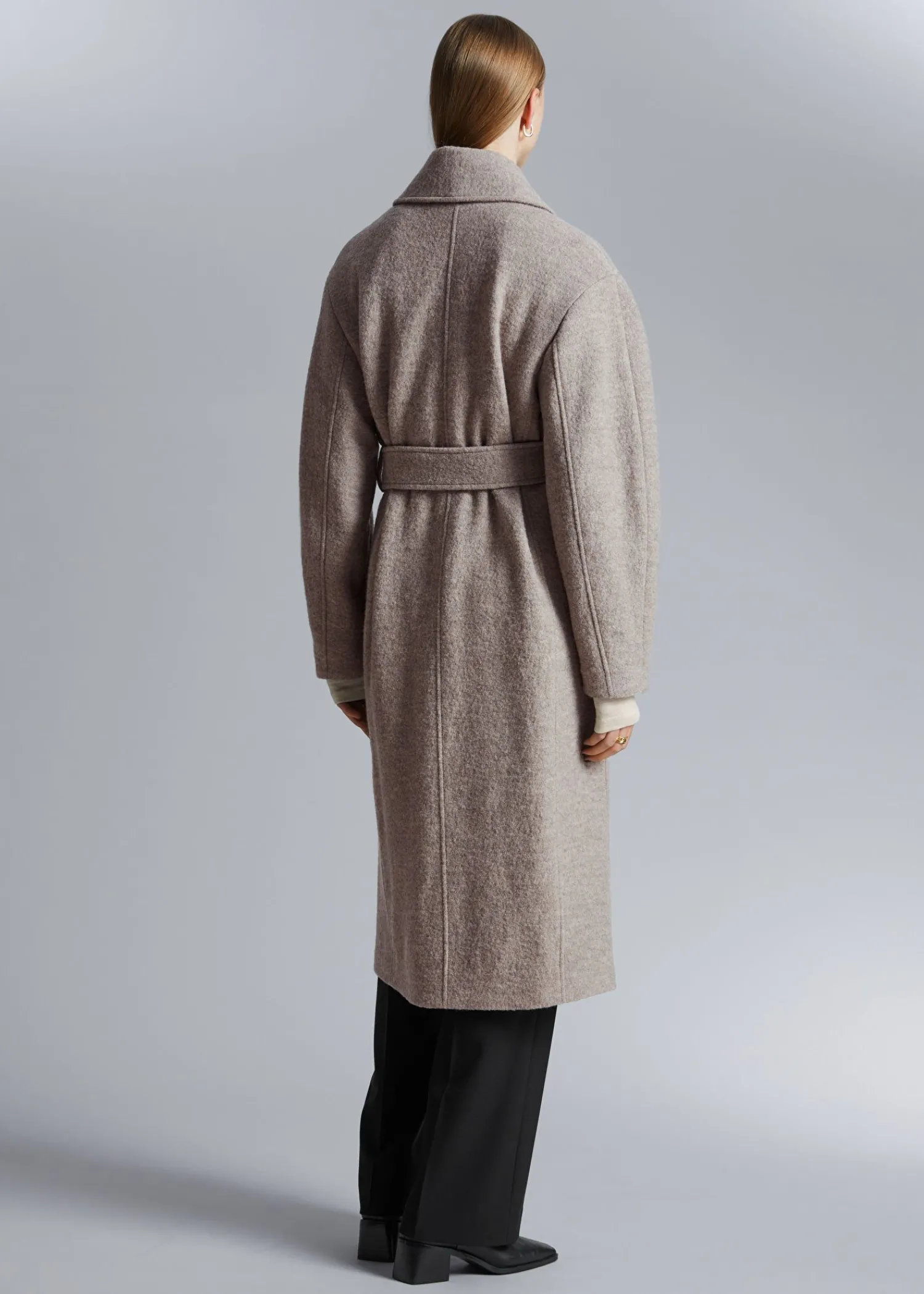 Cheap Voluminos Uldfrakke Med Baelte Kvinder Frakker & Jakker