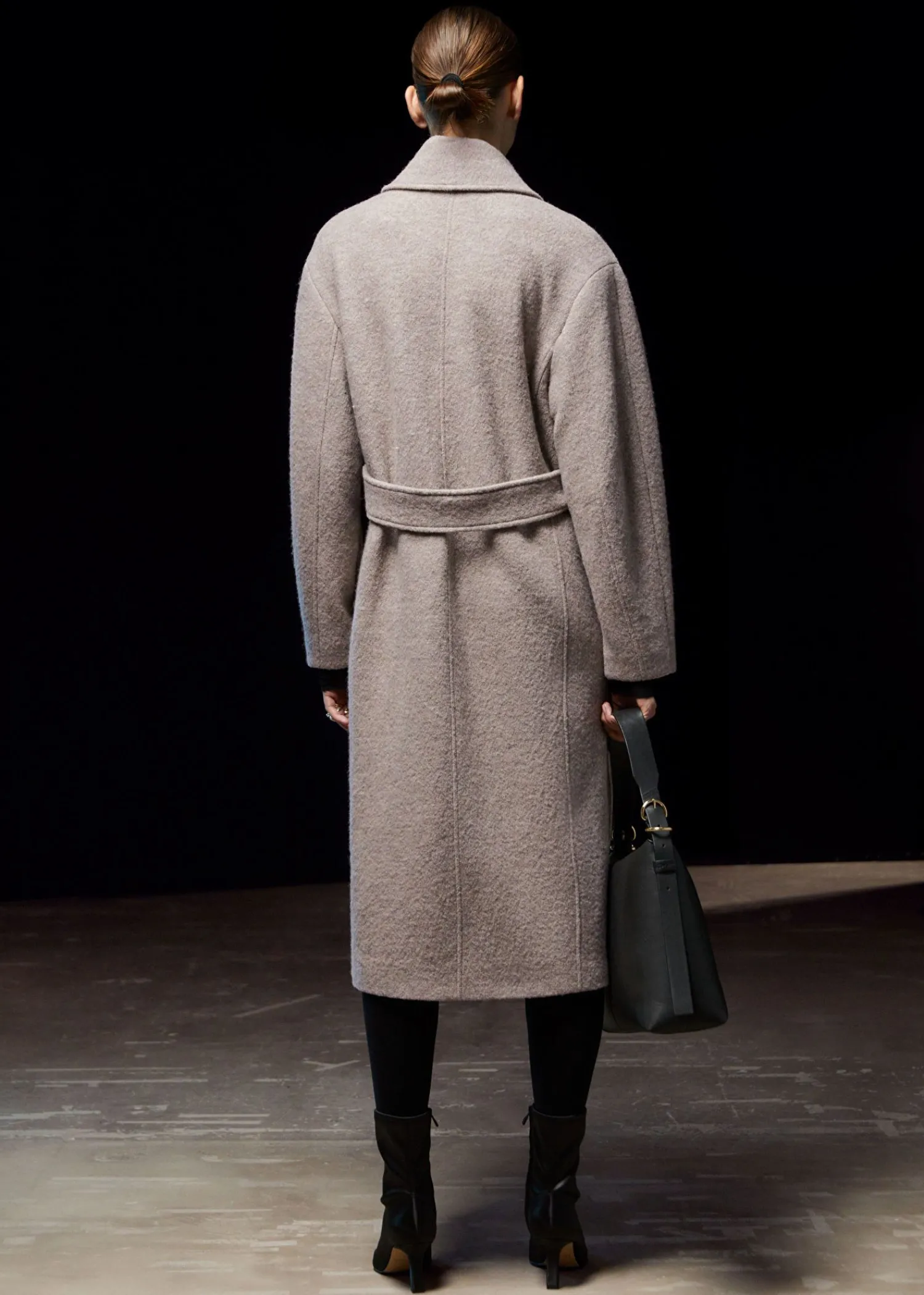 Cheap Voluminos Uldfrakke Med Baelte Kvinder Frakker & Jakker