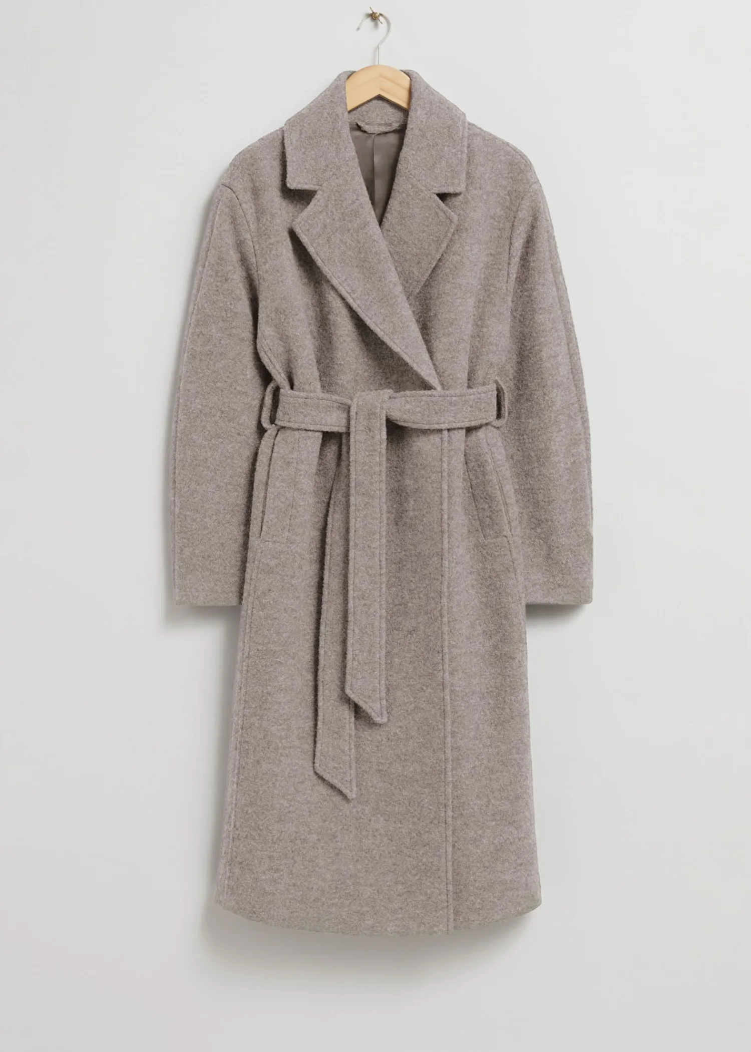 Cheap Voluminos Uldfrakke Med Baelte Kvinder Frakker & Jakker