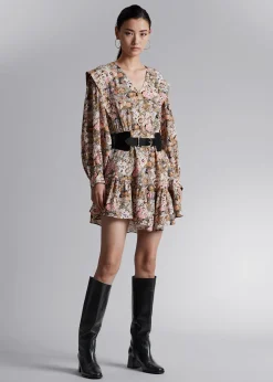 Store Voluminos V-Cut Mini Kjole Kvinder Kjoler