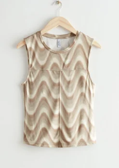 Flash Sale Wave Print Top Kvinder Toppe