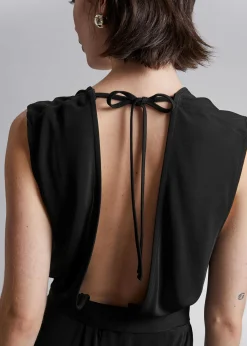 Best Aermelos Jumpsuit Med Aben Ryg Kvinder Jumpsuits