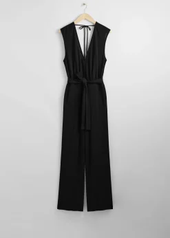 Best Aermelos Jumpsuit Med Aben Ryg Kvinder Jumpsuits