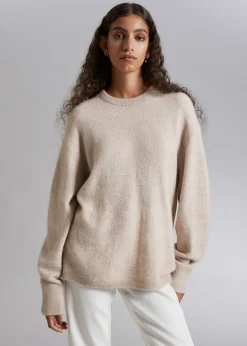 Outlet Afslappet Alpaka Striktroje Kvinder Strik