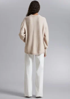 Outlet Afslappet Alpaka Striktroje Kvinder Strik