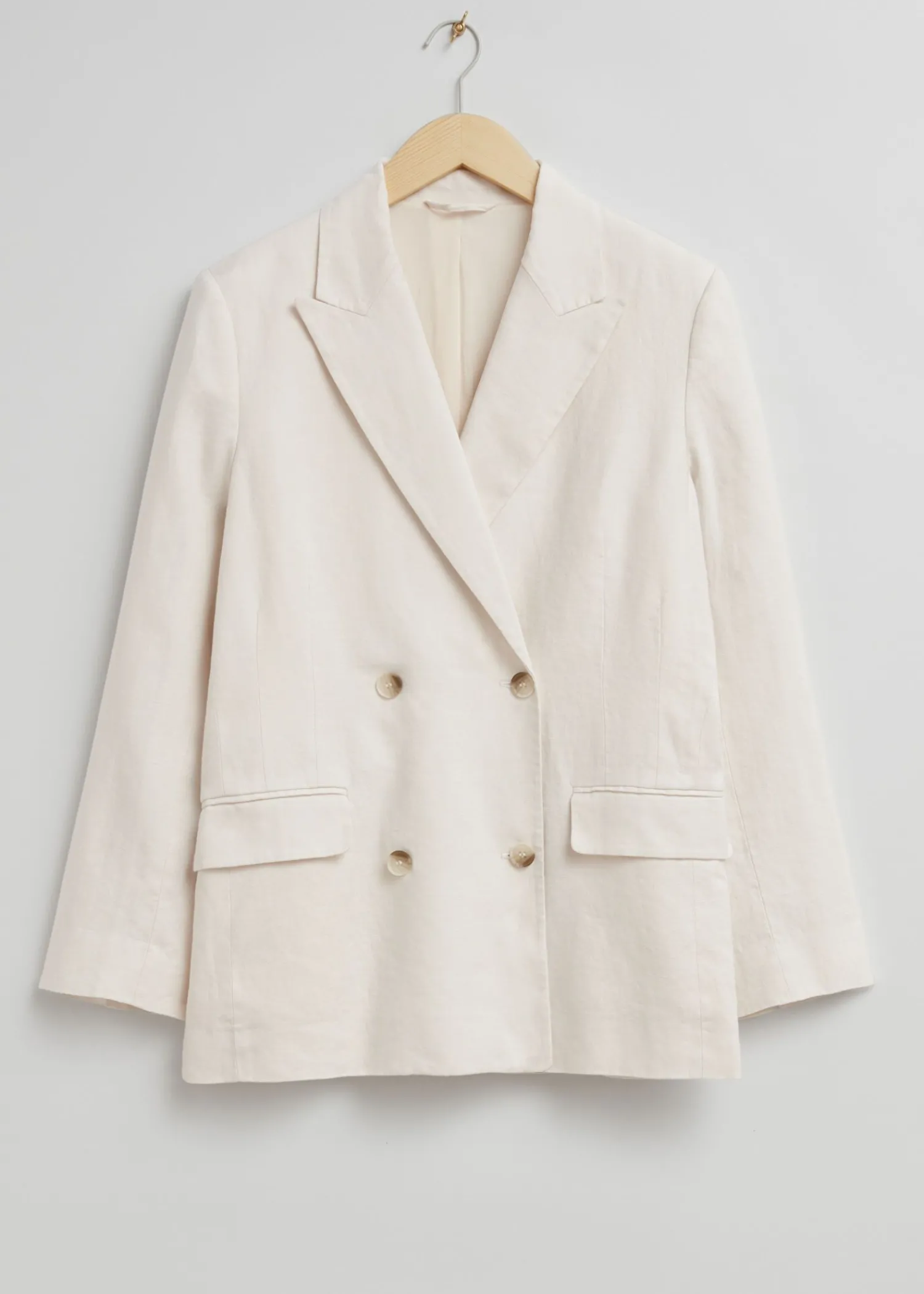 Cheap Afslappet Dobbeltradet Linned Blazer Kvinder Blazere