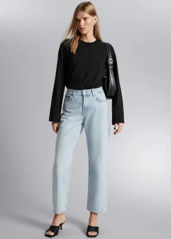 Best Sale Afslappet Jersey Top Kvinder Denim