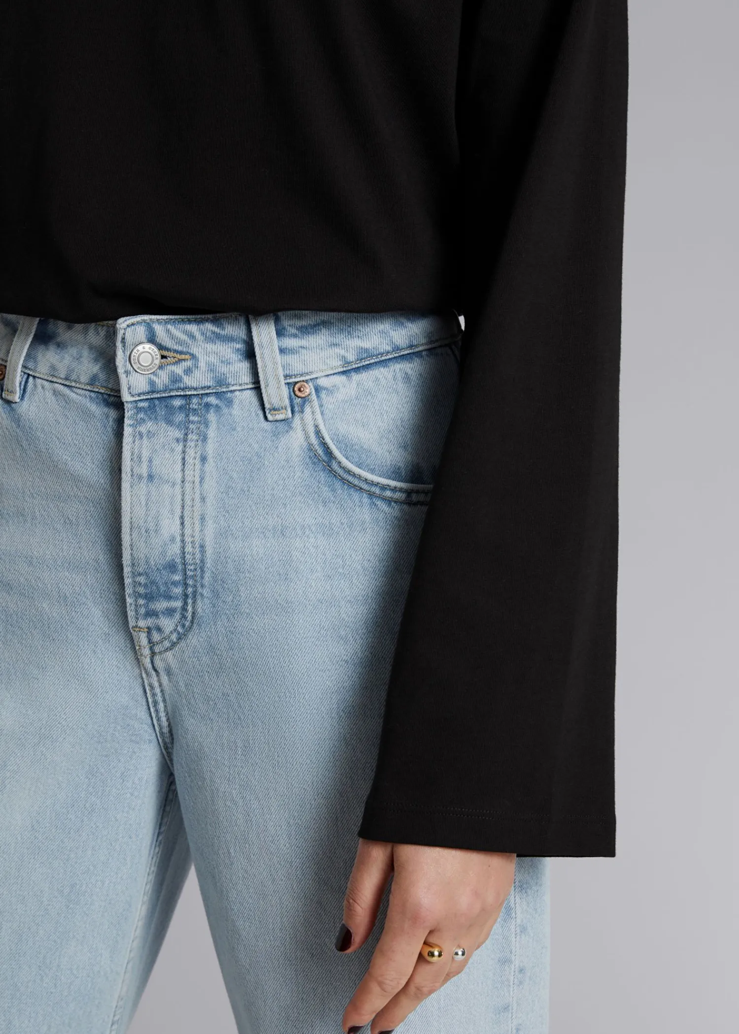 Best Sale Afslappet Jersey Top Kvinder Denim