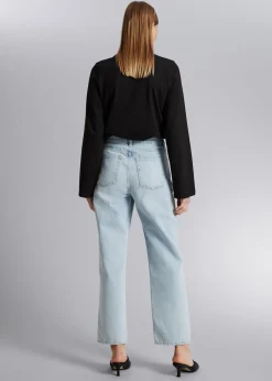 Best Sale Afslappet Jersey Top Kvinder Denim