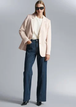 Best Sale Afslappet Linned Blazer Kvinder Sæt Og Dragter