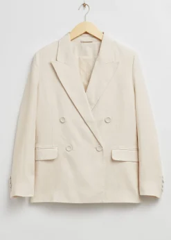 Hot Afslappet Pasform Dobbeltradet Skraeddersyet Blazer Kvinder Blazere