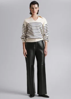 Fashion Afslappet Troje Med Krave Kvinder Strik