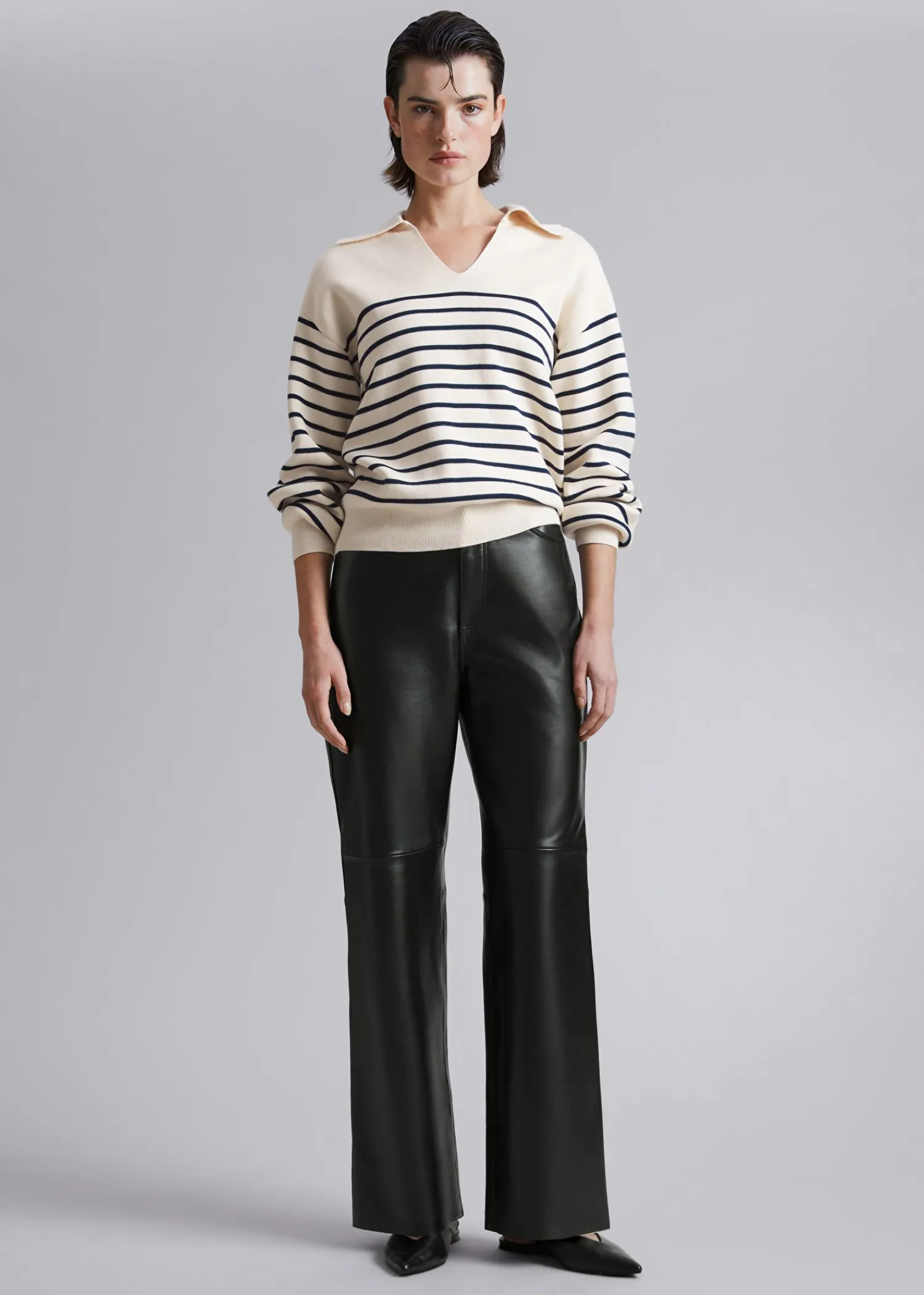 Fashion Afslappet Troje Med Krave Kvinder Strik