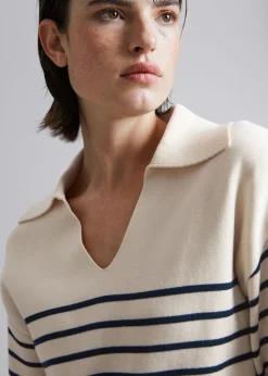 Fashion Afslappet Troje Med Krave Kvinder Strik