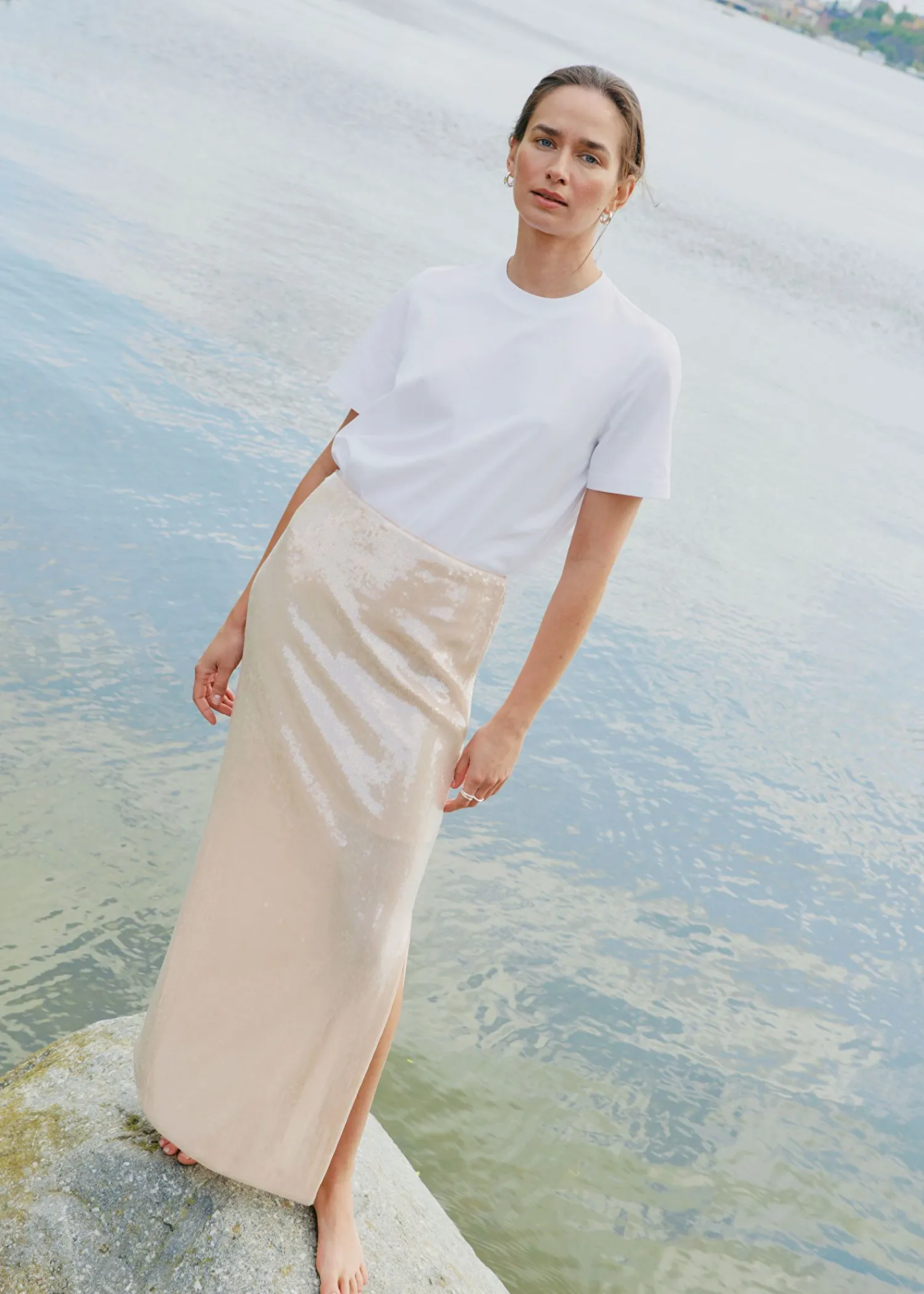 Online Afslappet T-Shirt Kvinder Denim