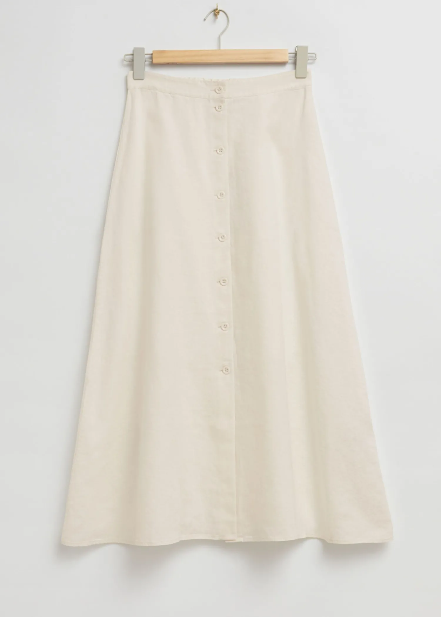 Online A-Line Midi-Nederdel Med Knapper Kvinder Nederdele