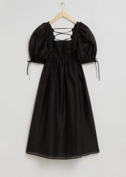 Flash Sale Babydoll Kjole Med Bundet Aermer Kvinder Kjoler