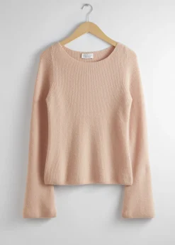 Best Bell Sleeve Cashmere Jumper Kvinder Strik